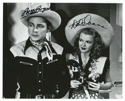 Roy Rogers & Dale Evans Dual-Signed 8x10 Black and White Photo